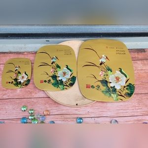 Vintage Oriental Bird Trivets